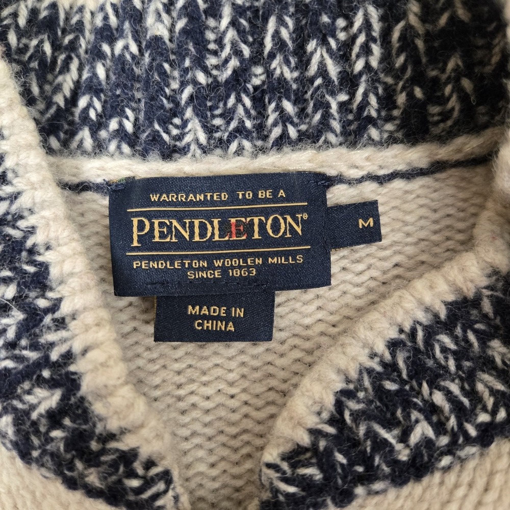 Pendleton Original Westerley Sweater Adult Medium Lambs Wool Full Zip Aztec - Picture 3 of 7
